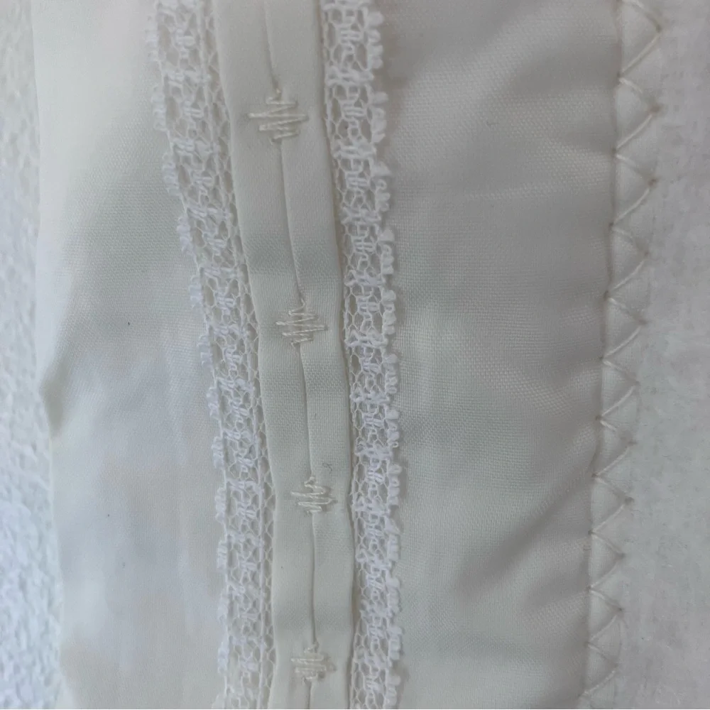 Vintage North Star Woolen Mill Co Baby Satin Trim Blanket Cream 37x 60 Lace